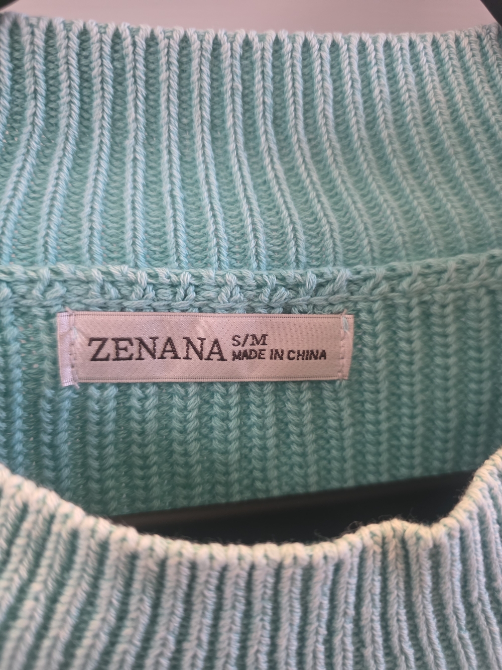Zenana Outfitters Mint Green Ribbed Crewneck Sweater - Picture 3 of 4
